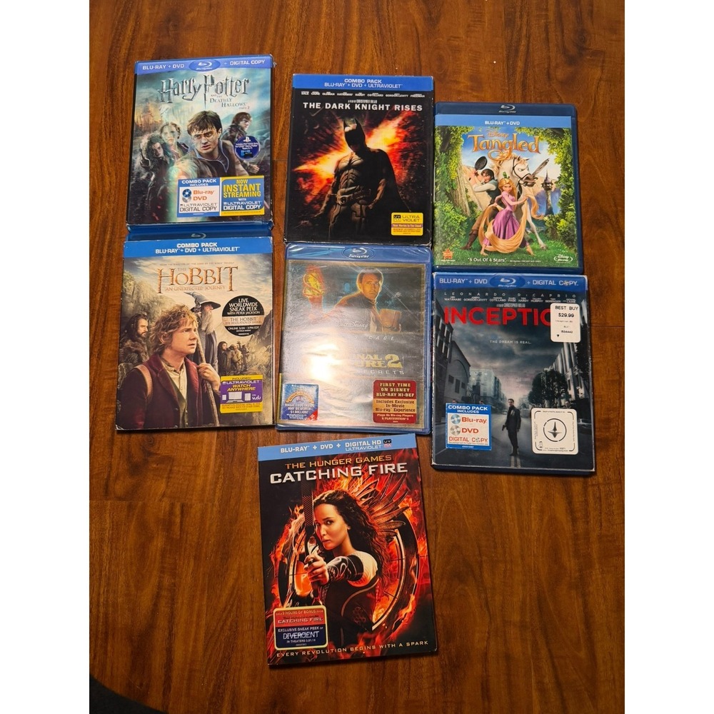 Blu-ray Lot Disney Tangled Batman Hunger Games Hobbit Batman 7 Movie Bundle